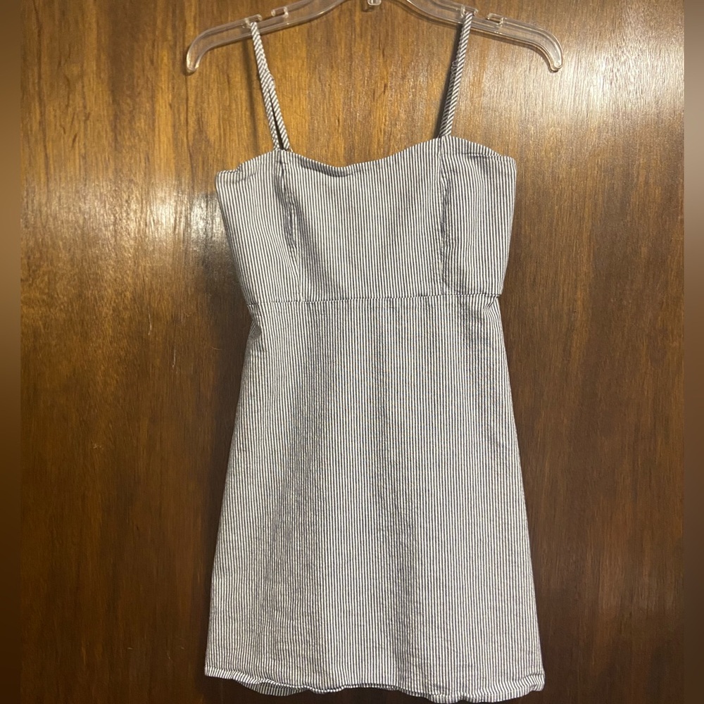 Brandy Melville Blue And White Striped Mini Dress